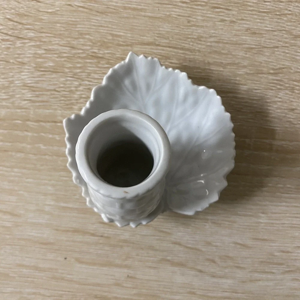 IW Rice & Co Inc Candle Holder Rosebud Bud Vase Trinket Dish Floral Leaf Flower